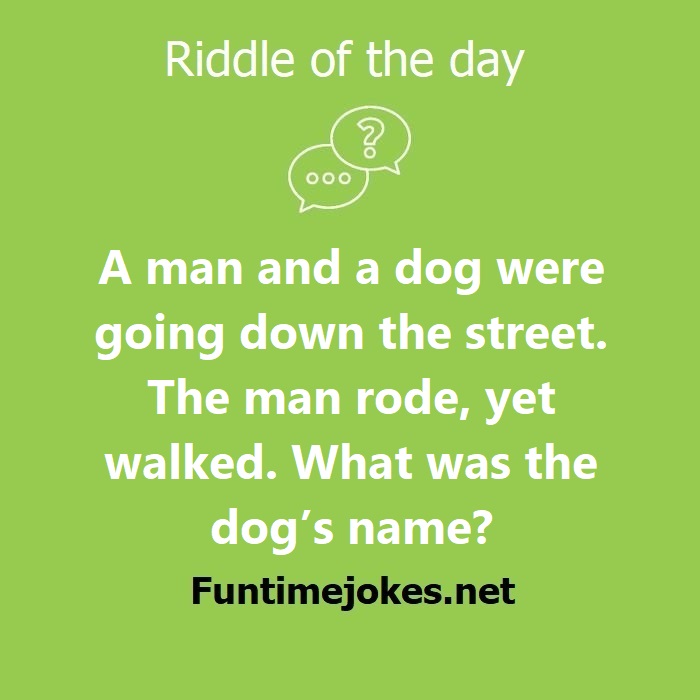 A man and a dog were going down the street. The man rode, yet walked ...