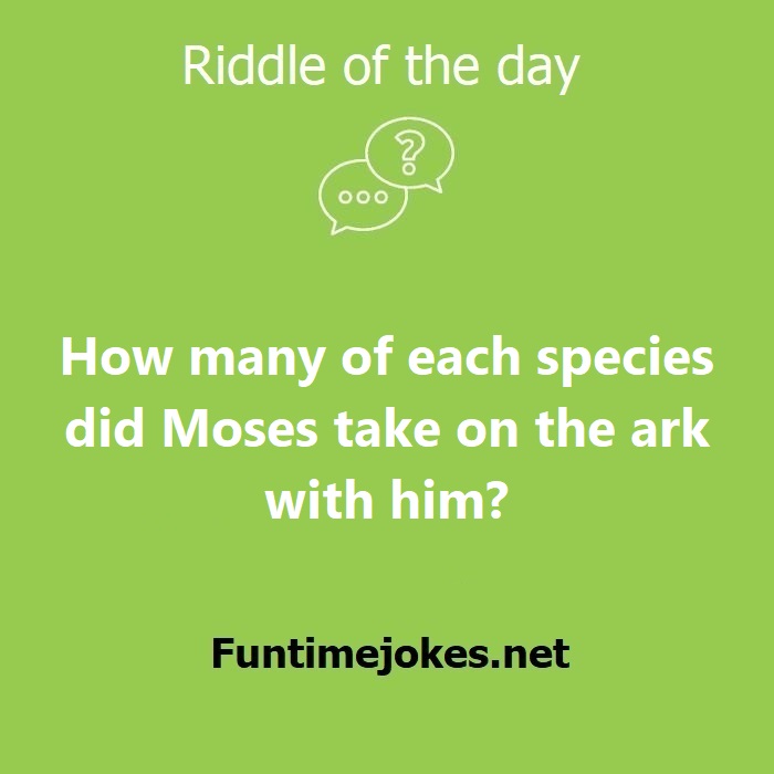 How many of each species did Moses take on a ark with him