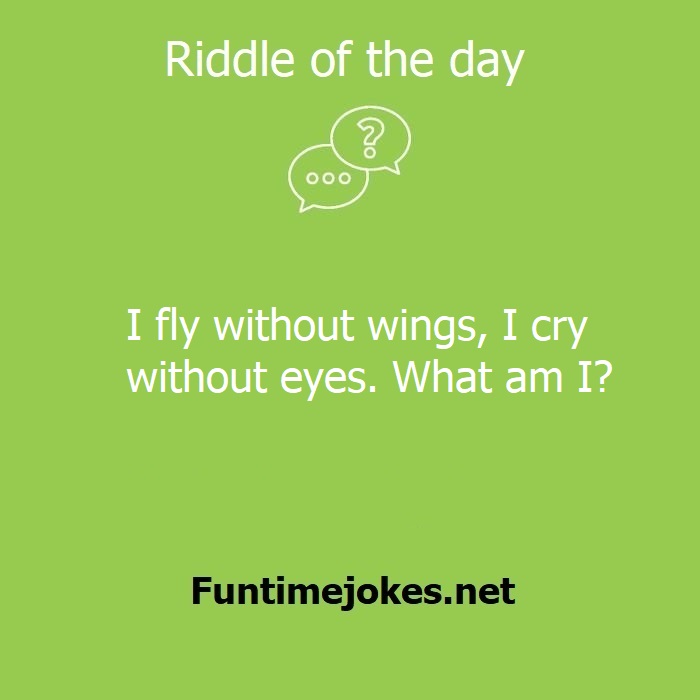 I fly without wings, I cry without eyes. What am I?| Riddles with answer