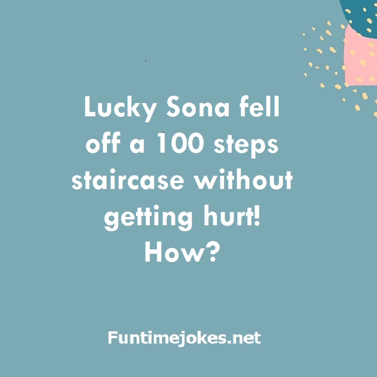 Lucky Sona fell off a 100 steps staircase without getting hurt! How?