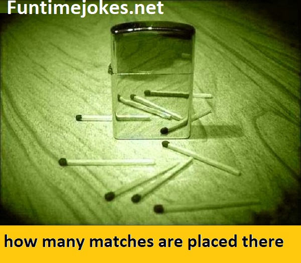 Can you find out how many matches are placed in the picture ?