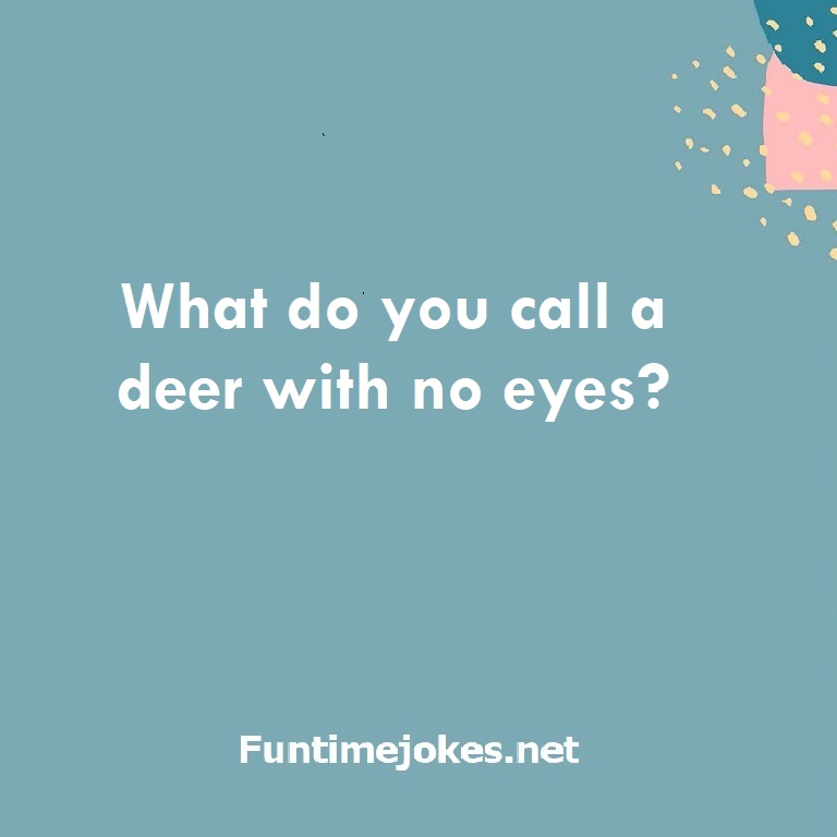 What do you call a deer with no eyes?