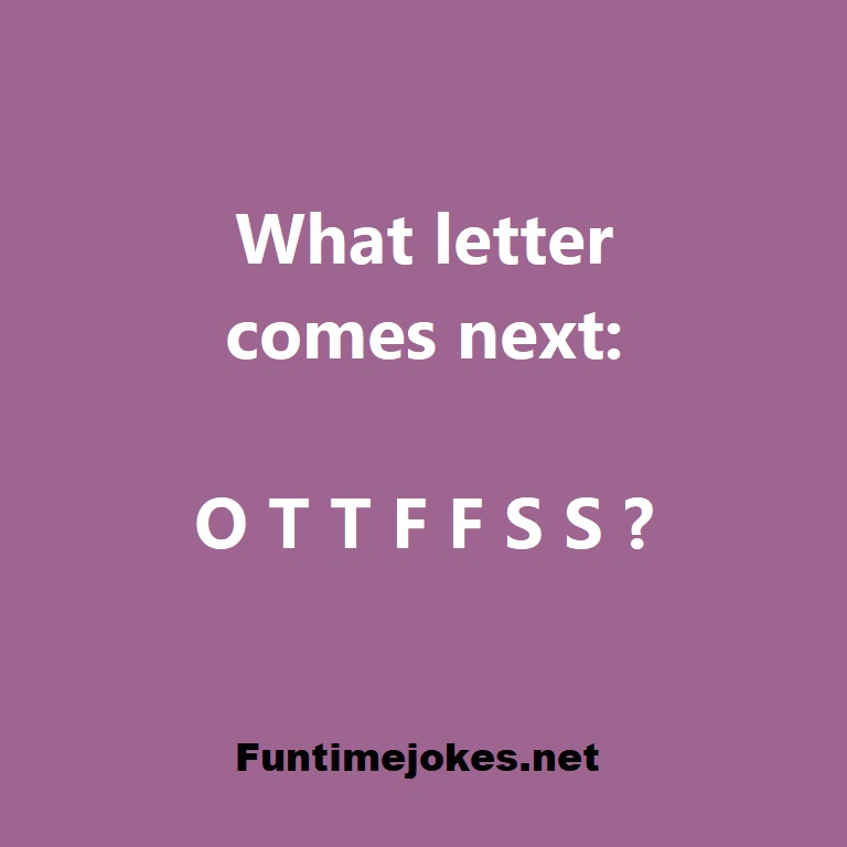 What letter comes next; O T T F F S S ?