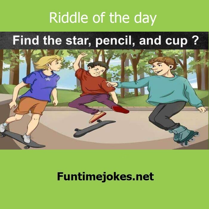Where is a star, Pencil, and Cup in the below puzzle?