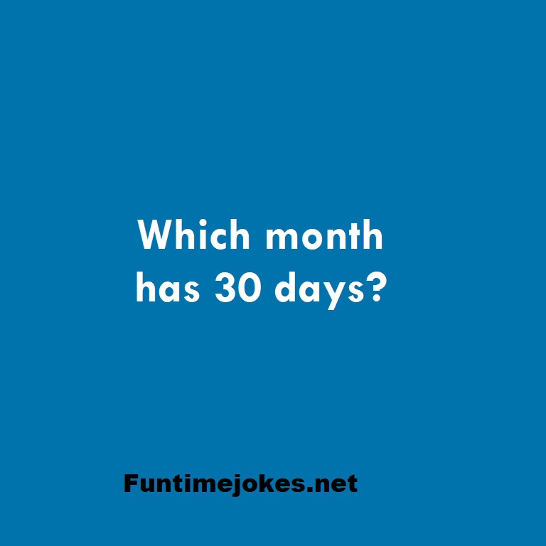 Which month has 30 days?