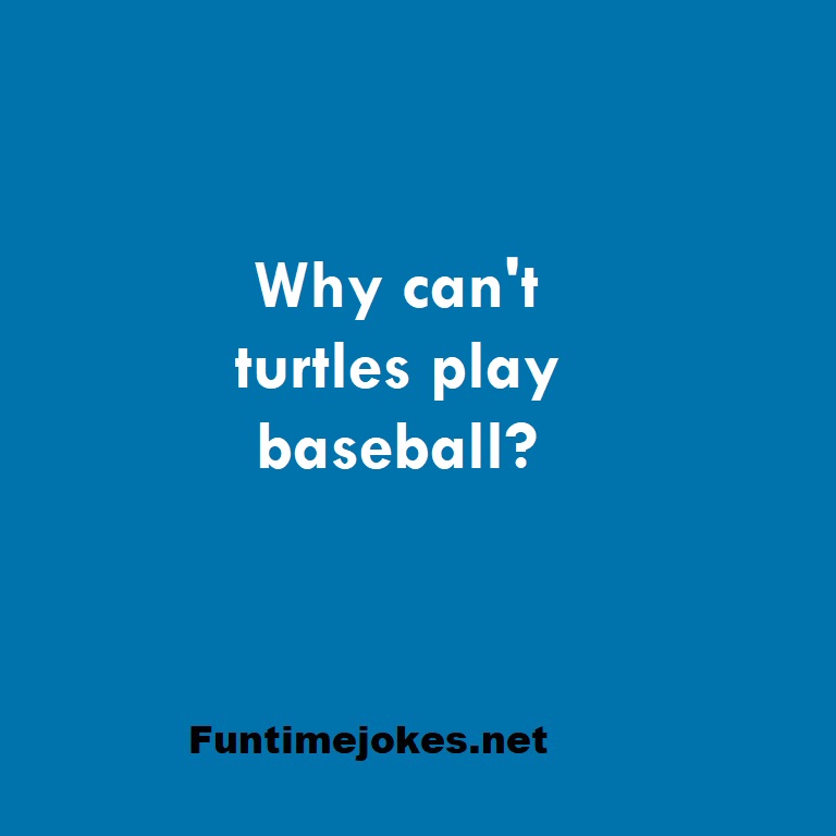 Why can't turtles play baseball?
