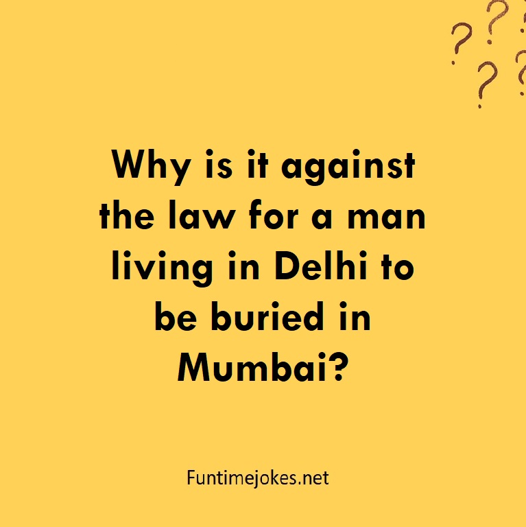 Why is it against the law for a man living in Delhi to be buried in Mumbai?