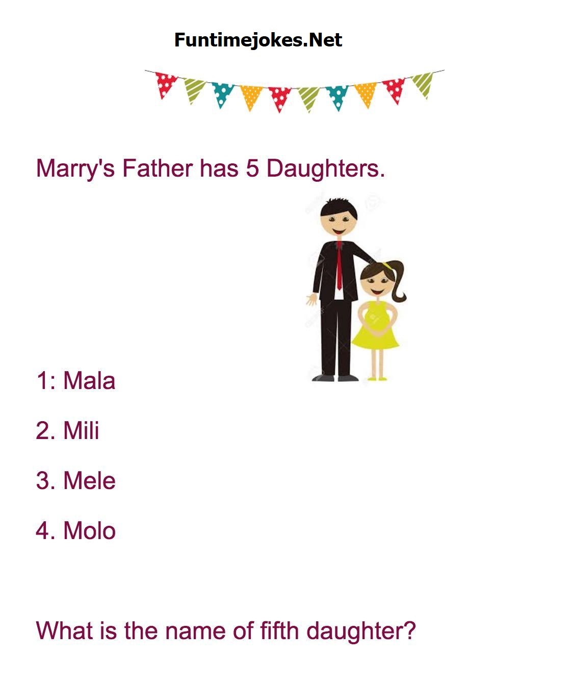 mary father has 5 daughter