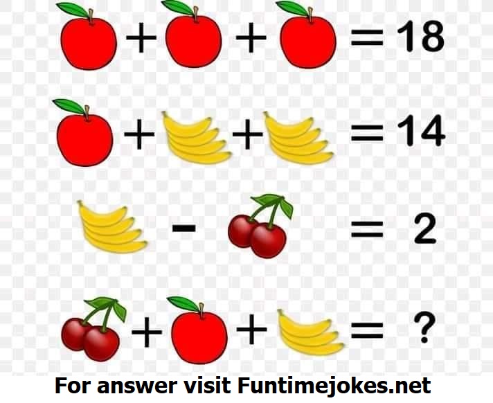 fruit math puzzle with answer