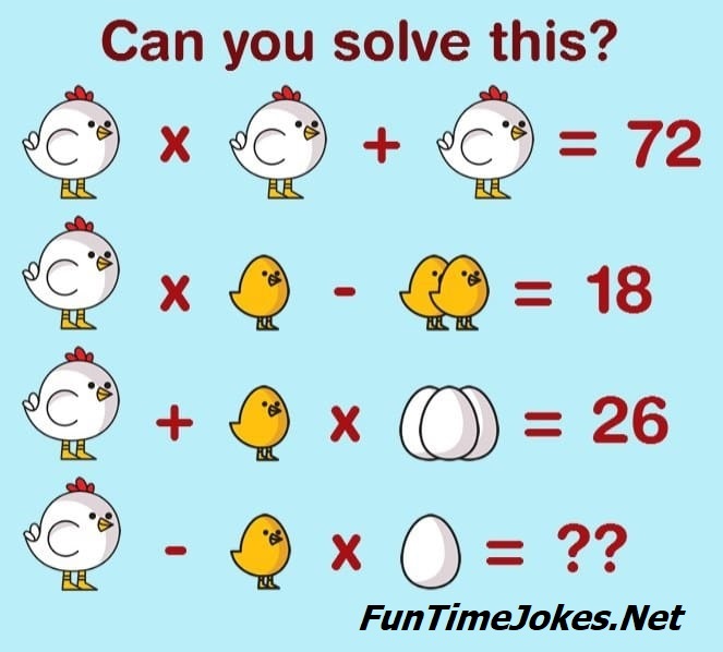3 chickens math problem answer